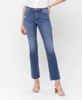 Prudent - High Rise Raw Hem Straight Jeans