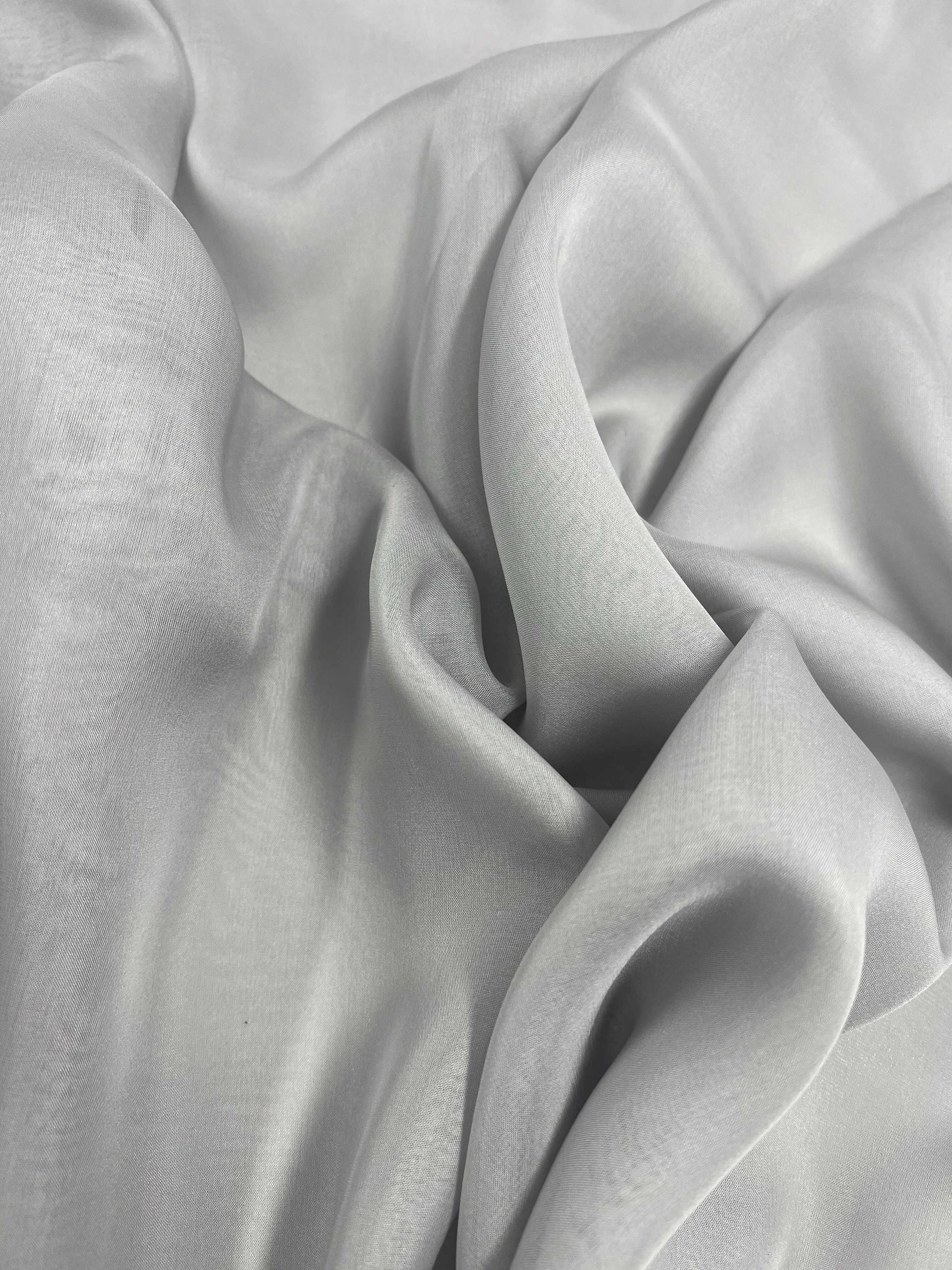 Pure Silk Chiffon - Silver - 140cm