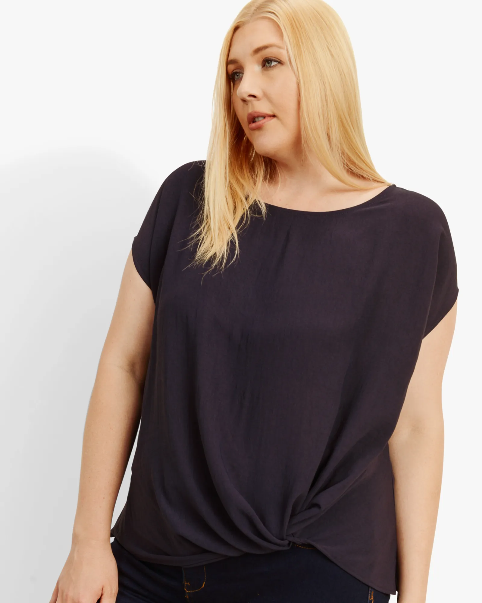 Rachel Knotted Tee | Navy