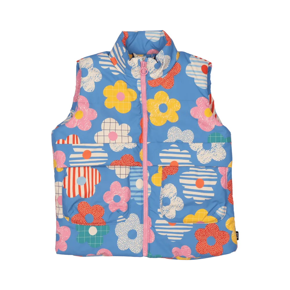 ROCK YOUR BABY - HAPPY FLOWERS PADDED VEST WITH LINING