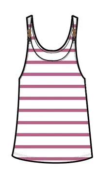 Sage Stripe Vest - Fuchsia