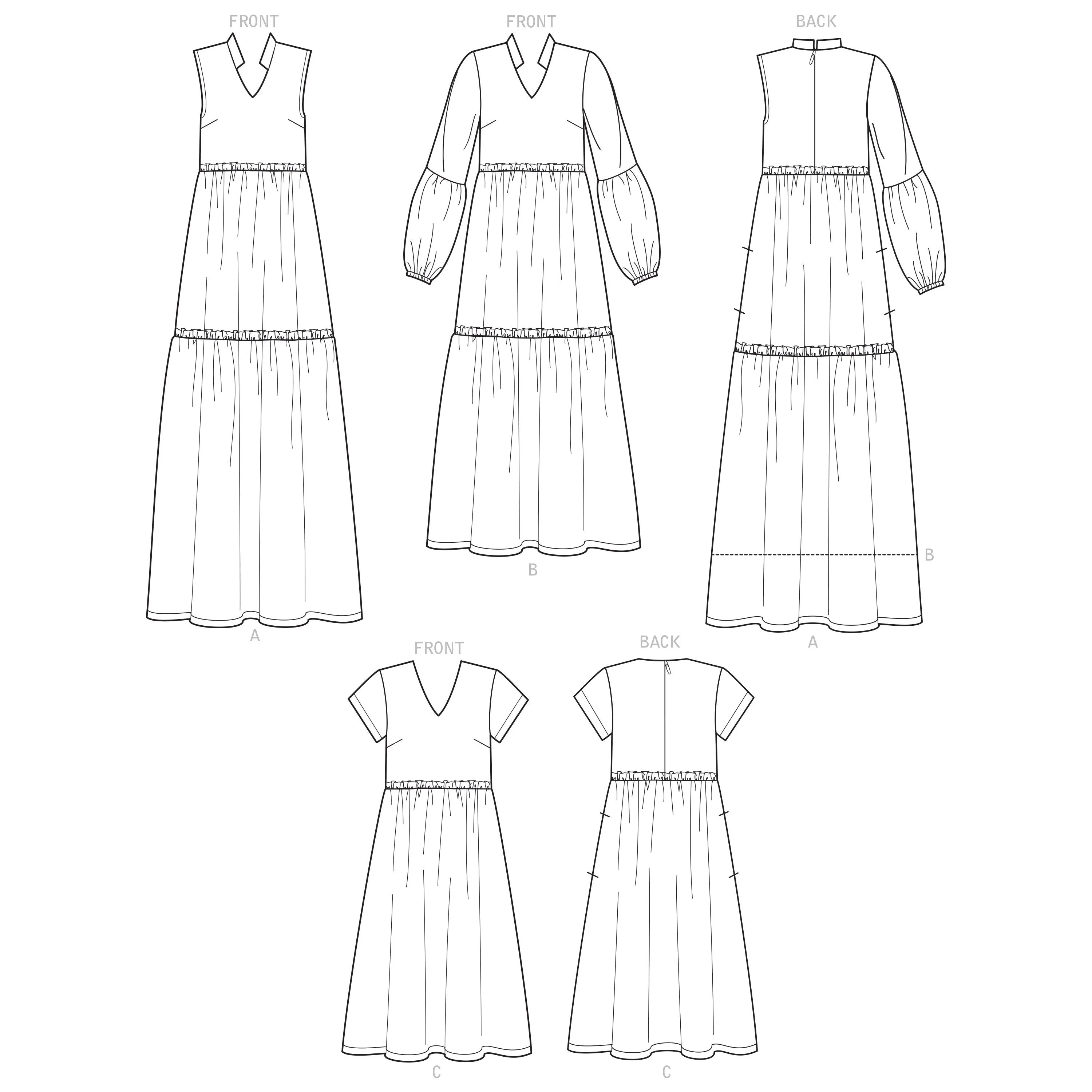 Simplicity Sewing Pattern 9265 Misses and Womens Tiered Dresses