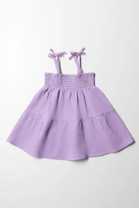 Strappy Tiered Dress Purple