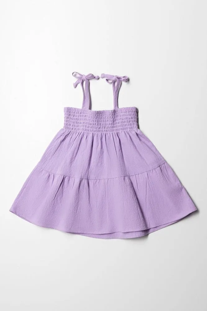 Strappy Tiered Dress Purple