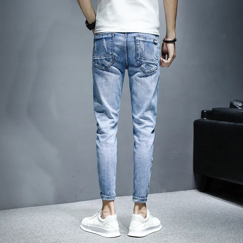 Stretch Casual Ripped Denim Pants