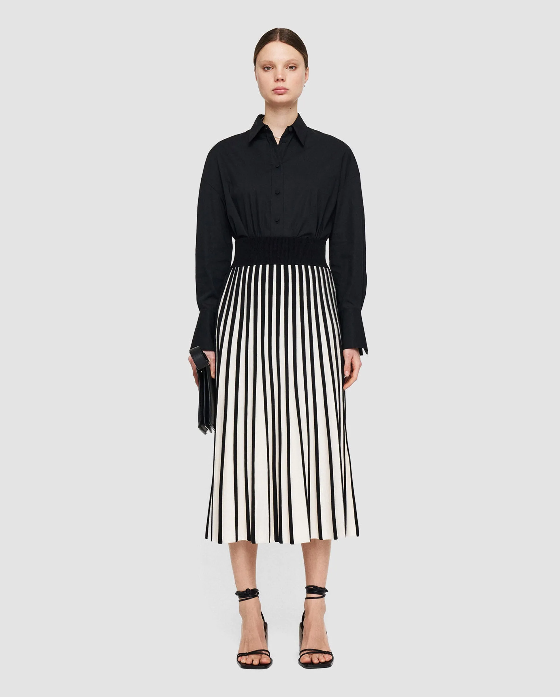 STRIPES SKIRT / BLACK WHITE