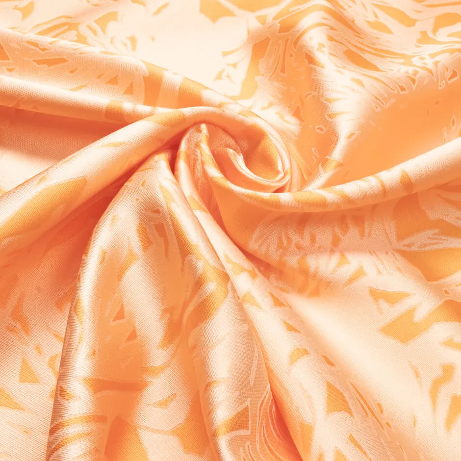 Tangerine Orange Two-Tone Abstract Floral Mikado