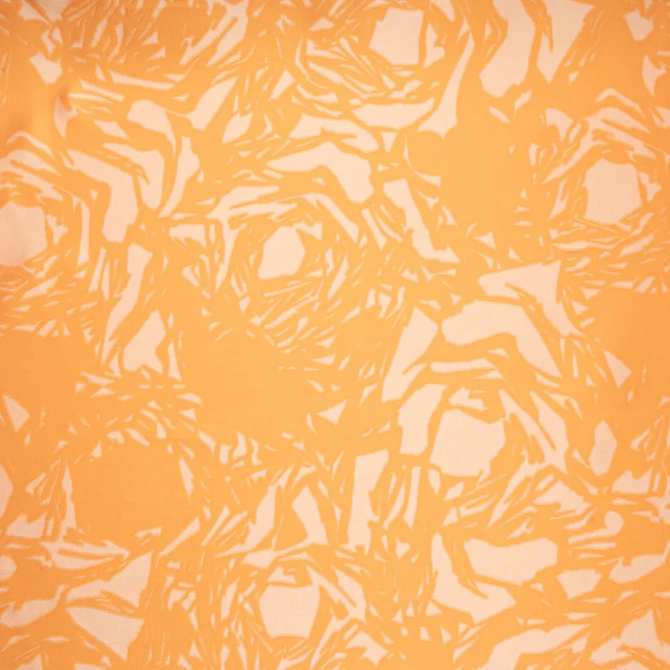 Tangerine Orange Two-Tone Abstract Floral Mikado