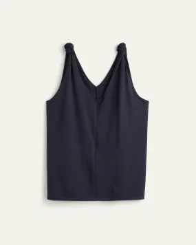 Tia Knotted Tank Top | Navy