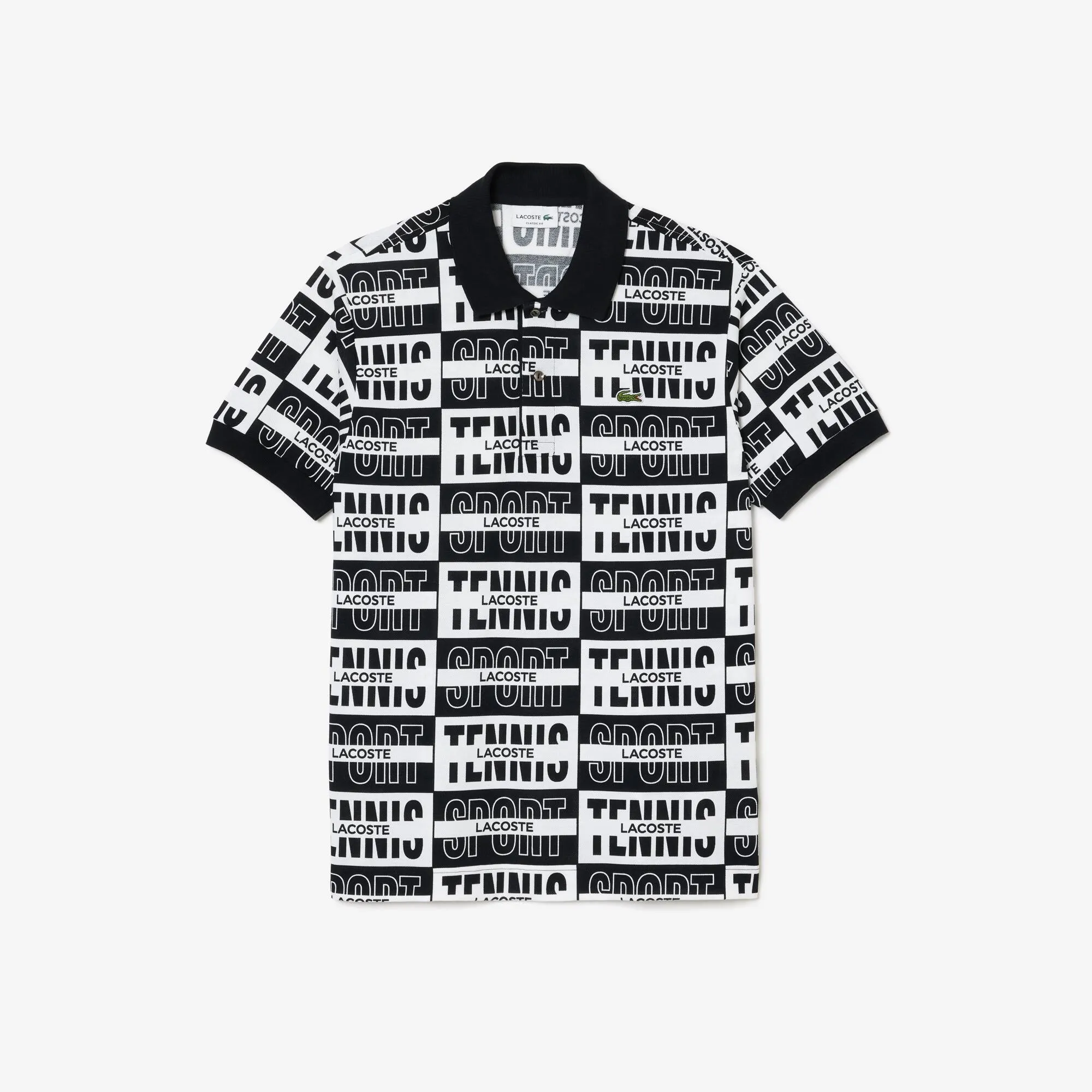 Two Tone Badge Print Polo Shirt