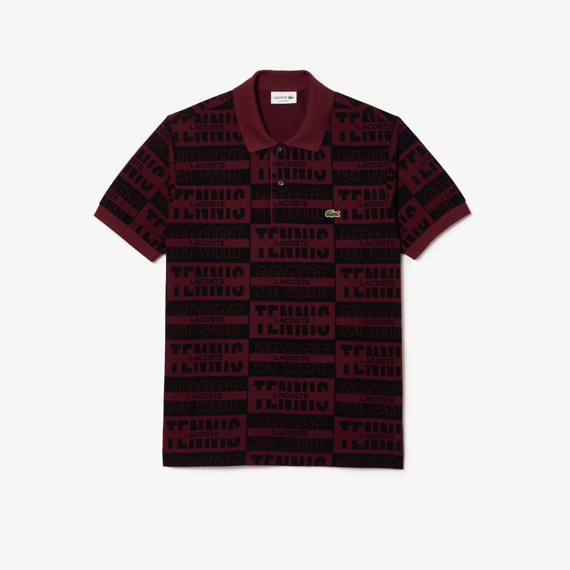 Two Tone Badge Print Polo Shirt