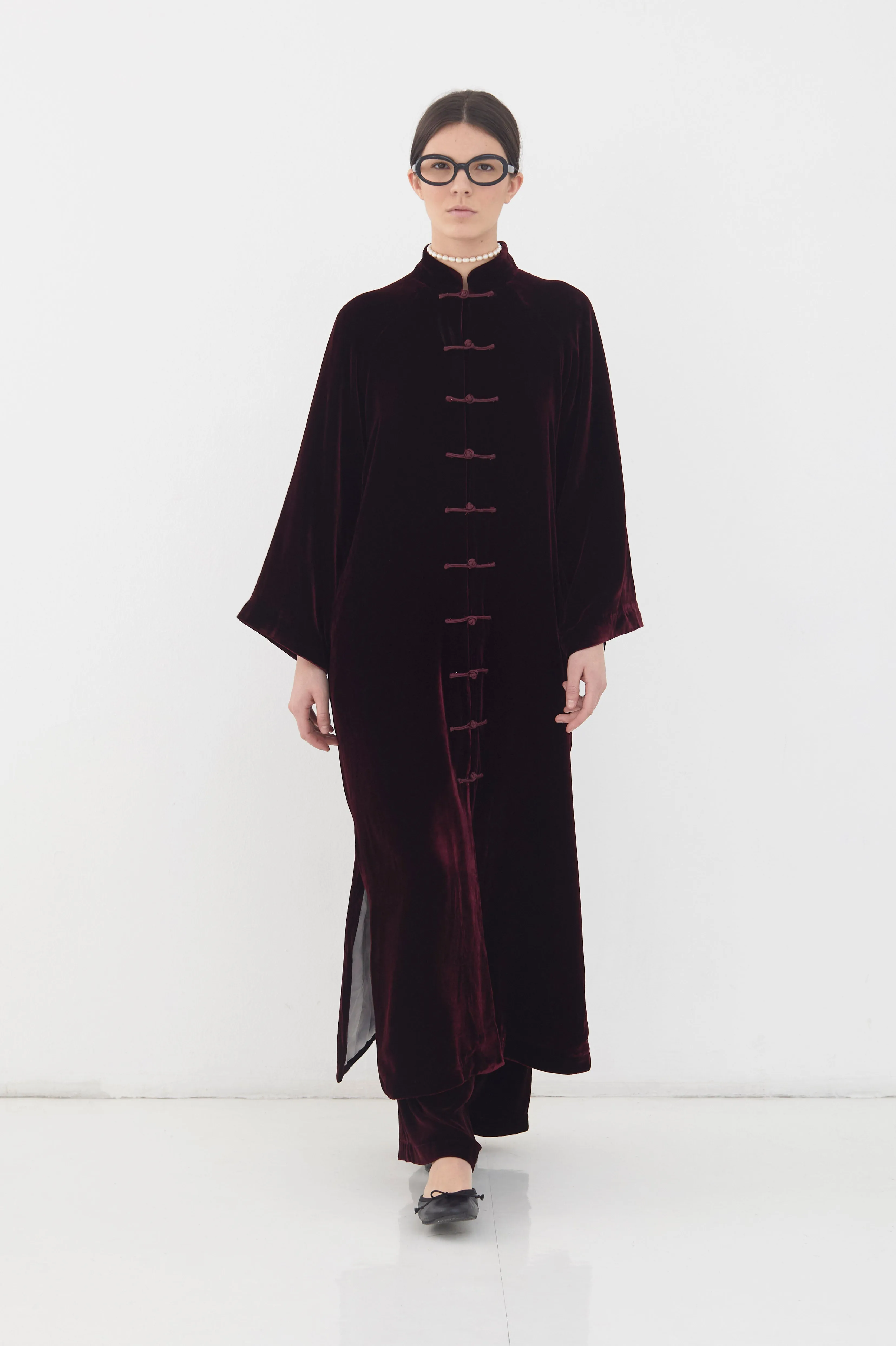 Velvet Light Coat - Burgundy