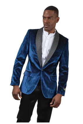 Velvet Texture Sport Coat -Royal