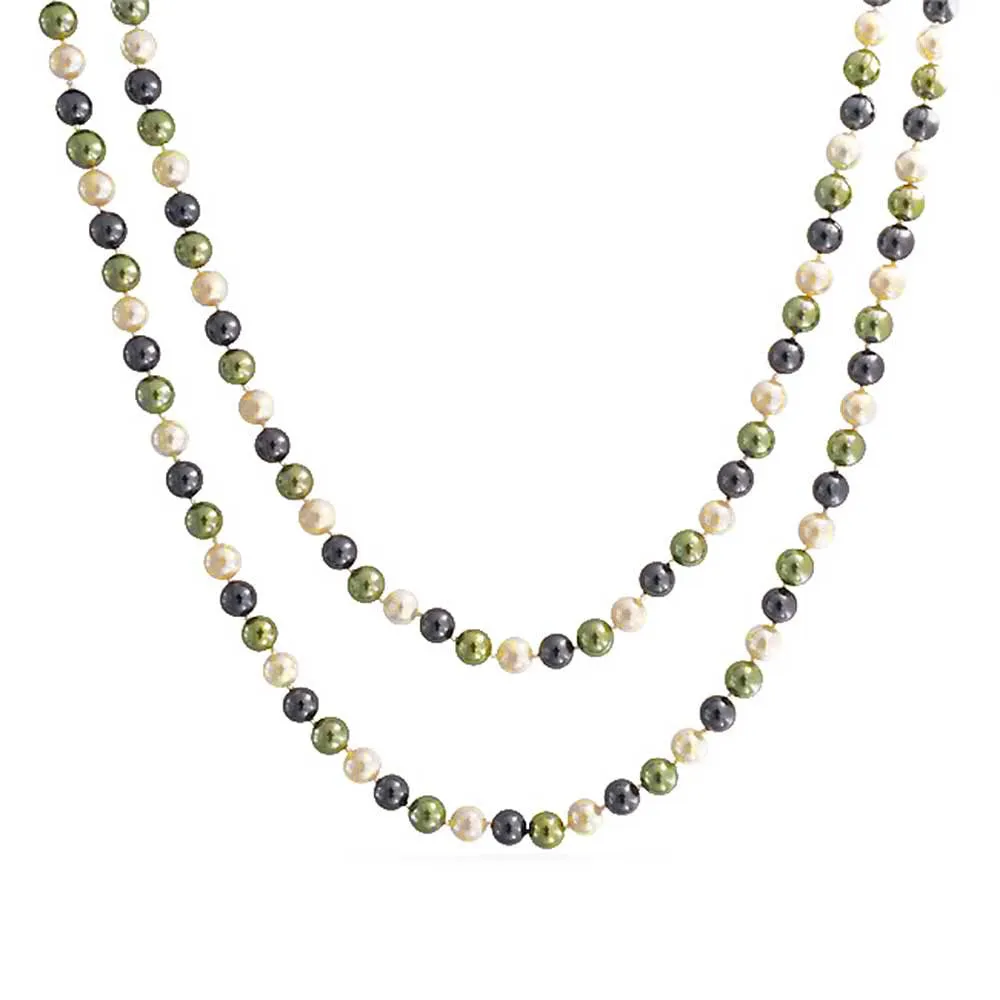 Western Style Pearl Strand Necklace Multicolor Wrap 36-72 Inch Simulated Pearls