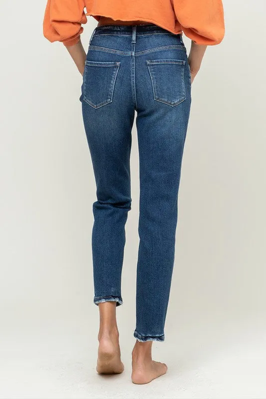 Women's Blue Stretch Fit Mom Jean